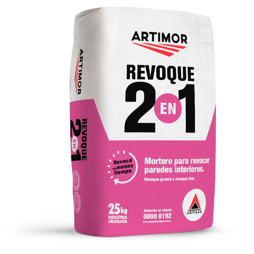 ARTIMOR 2 EN 1 - Revoque monocapa para interior